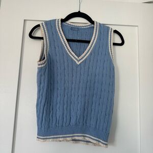 Brandy Melville Blue Cable Knit Sweater Vest